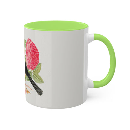 Blackbird with Roses by Anonymous Colorful Mugs, 11oz