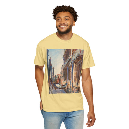 Gondola Moorings on the Grand Canal by John Singer Sargent  Unisex Garment-Dyed T-shirt
