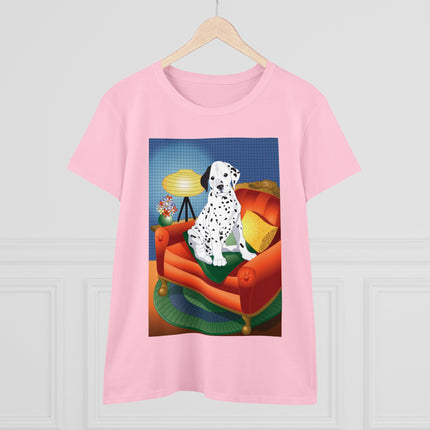 A Dalmatian's Cozy Corner Women's Midweight Cotton Tee