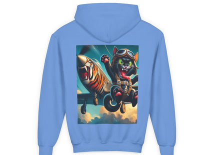 Parachuting Cat Commando Youth Heavy Blend Hooded Sweatshirt
