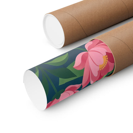 🌸☂️ The Lady Of The Falling Blossoms Matte Vertical Poster – Art Deco Garden Whimsy
