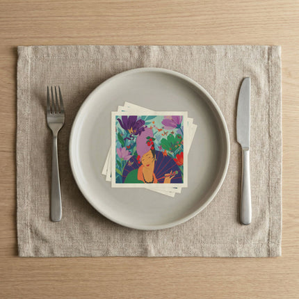 🦋🌺 The Lady Of The Butterfly Garden Napkins – Art Deco Floral Fantasy