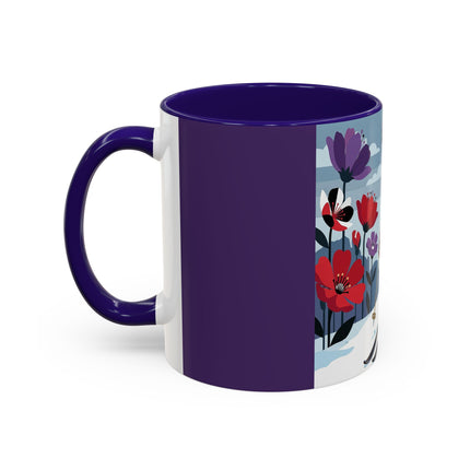 🎿❄️ The Winter Flower Skier Colorful Mug – Art Deco Alpine Fantasy