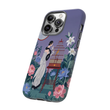 🌸🐦 The Lady Of The Garden Birdcage Phone Case – Art Deco Floral Elegance