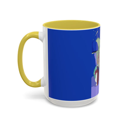Wishes Beneath the Comet Sky Colorful Mug (11oz, 15oz) – Celestial Magic, Art Deco Elegance & Dreamy Wonder