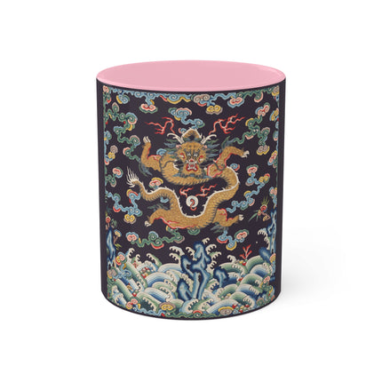 Rank Badge with Dragon with Deer Hooves Colorful Mugs, 11oz