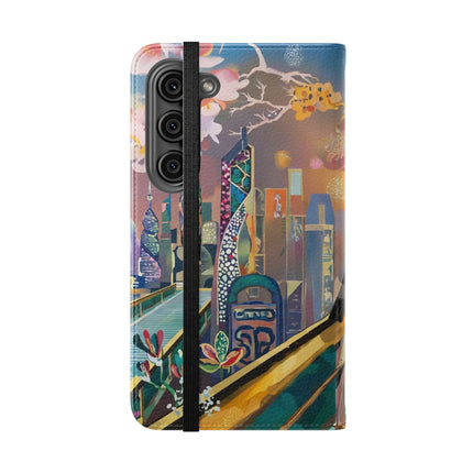 🤖🌆 Cyber Punk Robot Models Flip Case – Futuristic Fashion & Neon Elegance
