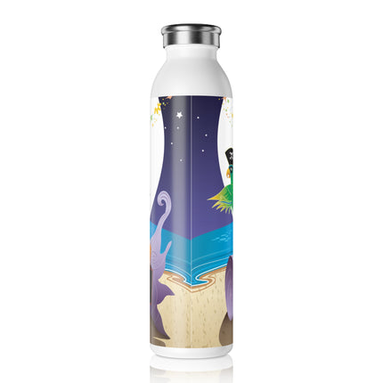 Moonlit Pirate Halloween Slim Water Bottle