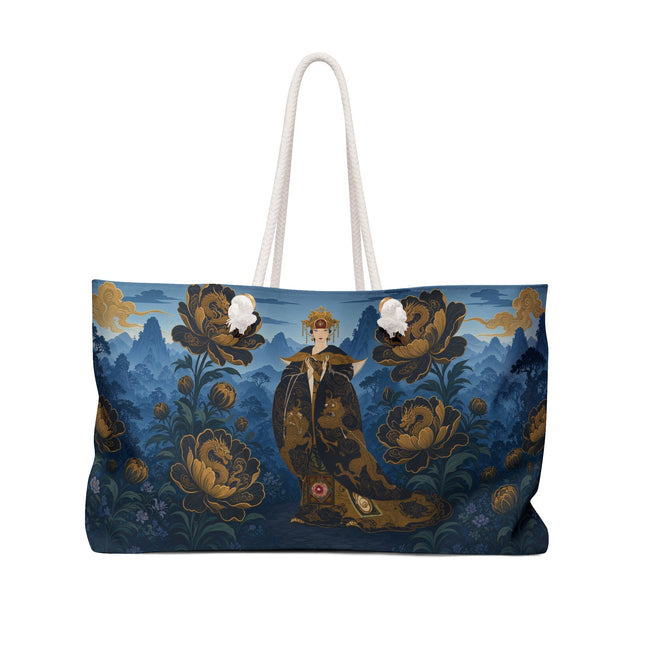 🐉🖤 The Imperial Dragon Blossom Empress Weekender Bag – Art Deco Oriental Elegance