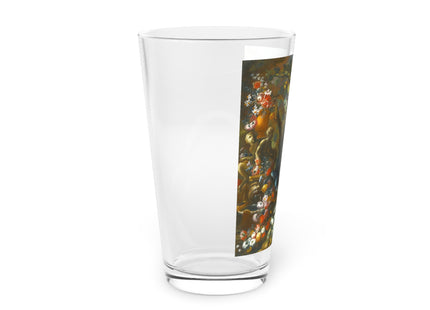 Still Life With Birds Beside An Ornate Fountain by Nicola Casissa Glass, 16oz