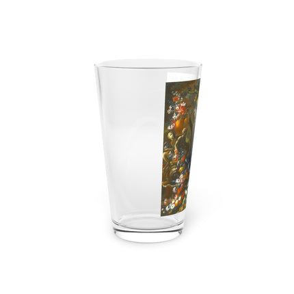 Still Life With Birds Beside An Ornate Fountain Glass, 16oz
