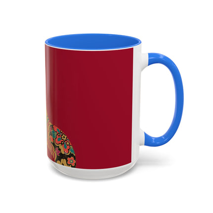 Butterfly Empress of the Crimson Pavilion Colorful Mug (11oz, 15oz) – Art Deco Beauty, Butterfly Elegance & Ornamental Style