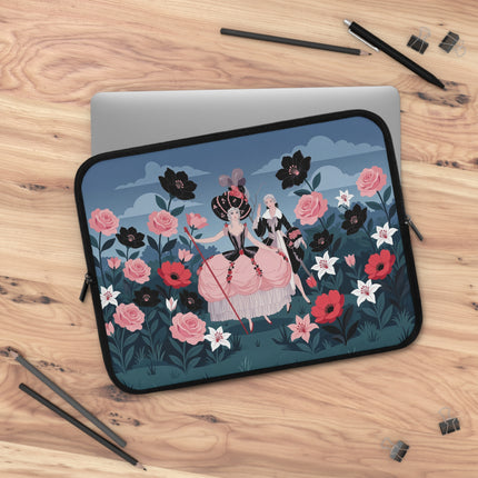🌹🎭 The Ladies Of The Midnight Rose Garden Laptop Sleeve – Art Deco Floral Masquerade