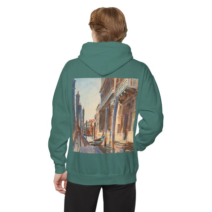 Gondola Moorings on the Grand Canal by John Singer Sargent Unisex Garment-Dyed Hoodie