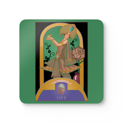 Libra Zodiac Design – October & Opal, Tourmaline by Sofia Chiostri | Corkwood Coaster Set