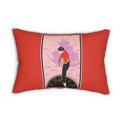 Woman Waiting for her Beloved at 1:59 by Kobayashi Kaichi Spun Polyester Lumbar Pillow