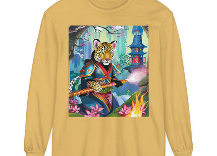 Cyberpunk Leopard Garment-dyed Long Sleeve T-Shirt
