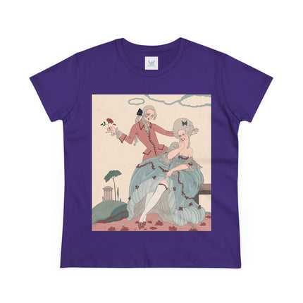 🌹🎀 The Rose Garden Courtship Cotton Tee – Art Deco Romantic Fashion