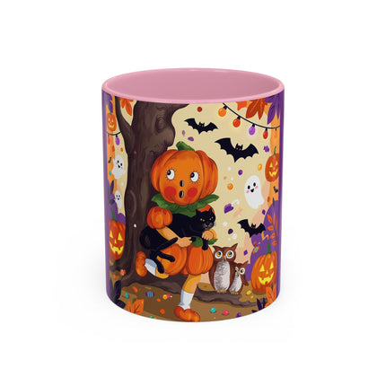 🎃🐈‍⬛ The Pumpkin Child’s Halloween Parade Colorful Mug – Whimsical Storybook Charm
