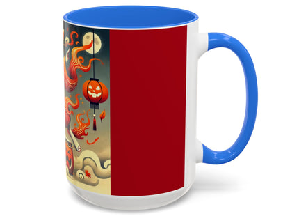 Jack-O’-Lantern Drums & The Kabuki Rabbit Colorful Mugs (11oz, 15oz)