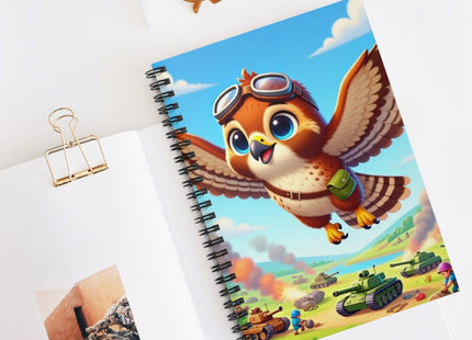 Red-Tailed Hawk in Battle Spiral Notebook - Ruled Line