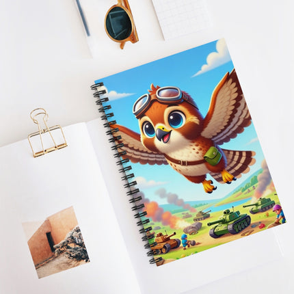 Red-Tailed Hawk in Battle Spiral Notebook - Ruled Line