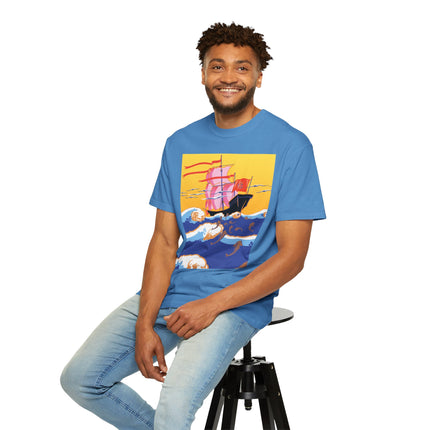 Golden Seas and Whimsical Dreams Unisex Garment-Dyed T-shirt
