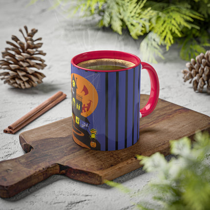 Halloween Night at the Haunted House Colorful Mugs, 11oz