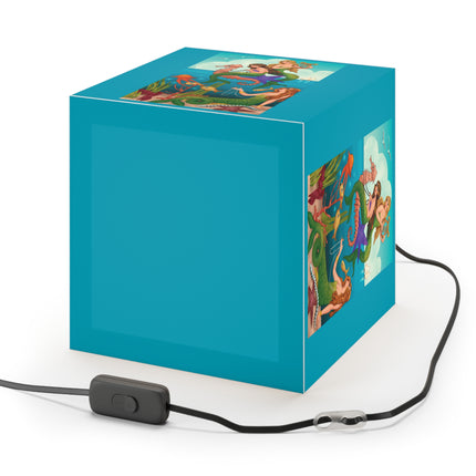 Three Mermaids with Strings of Pearls by Carlo Chiostri Light Cube Lamp