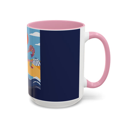 Beachside Promenade Colorful Mugs – Chic Summer Stroll & Coastal Glamour