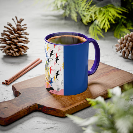 Flight of the Songbirds Colorful Mugs – Theatrical Whimsy & Colorful Harmony