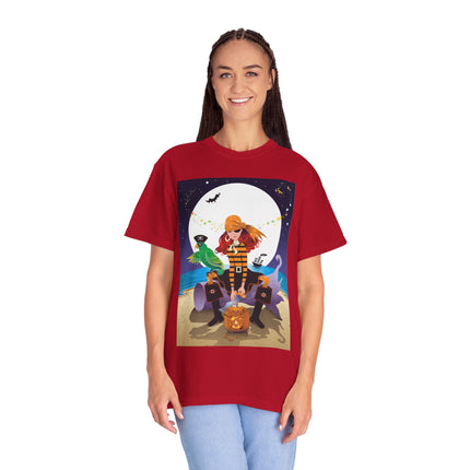 Moonlit Pirate Halloween Unisex Garment-Dyed T-shirt