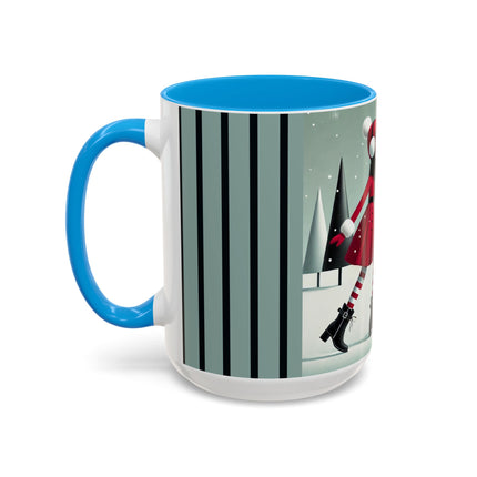 Red Sled & Curious Cats Colorful Mugs (11oz, 15oz)