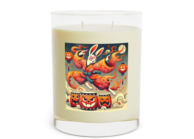 Jack-O’-Lantern Drums & The Kabuki Rabbit Scented Candle - Full Glass, 11oz