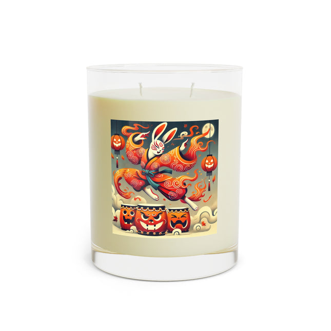 Jack-O’-Lantern Drums & The Kabuki Rabbit Scented Candle - Full Glass, 11oz