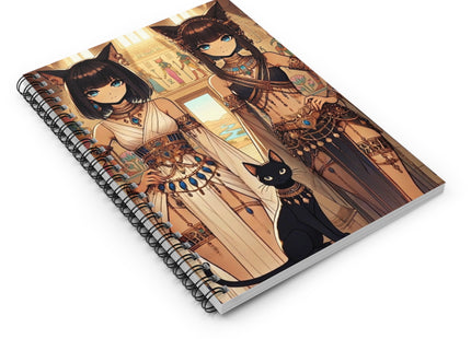 Egyptian Priestess Cats Spiral Notebook — Ruled Line