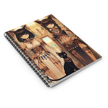 Egyptian Priestess Cats Spiral Notebook — Ruled Line