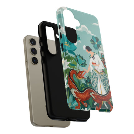 🐉🌿 The Dragon Keeper Phone Case – Art Deco Floral Fantasy