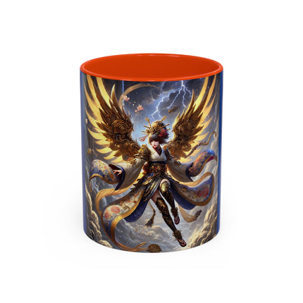 Valkyrie Descending Through Storm Colorful Mugs (11oz, 15oz)