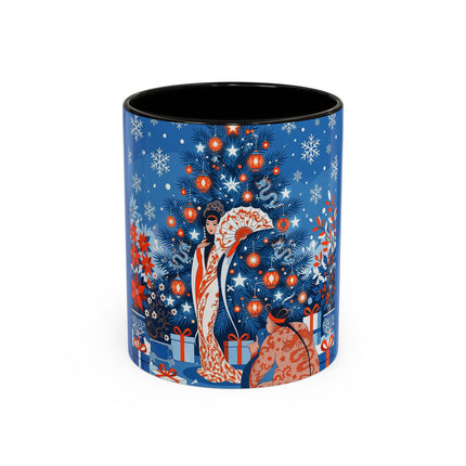 🎋❄️ The Winter Lantern Celebration Colorful Mug – Elegant Asian Christmas Fantasy