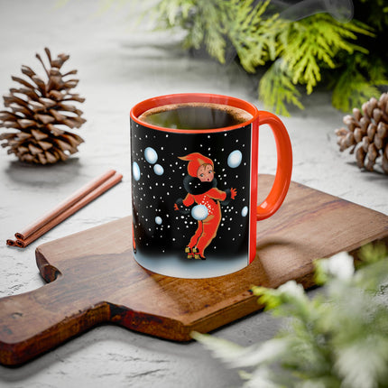 A Festive Snowball Toss Colorful Mugs (11oz, 15oz)