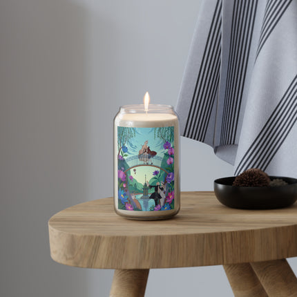 🌸💞 The Lovers On The Garden Bridge Scented Soy Candle – Art Deco Floral Romance