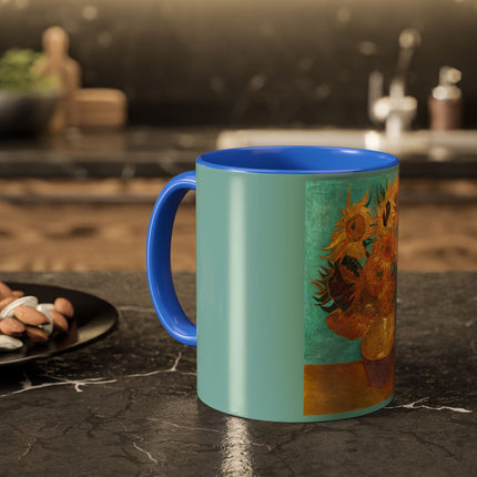 Vase with Twelve Sunflowers by Vincent van Gogh Colorful Mugs (11oz, 15oz)