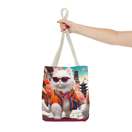 Fashionista Feline Puzzle Tote Bag (AOP)