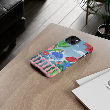🌺🪭 The Lady Of The Grand Flower Terrace Phone Case – Art Deco Garden Elegance