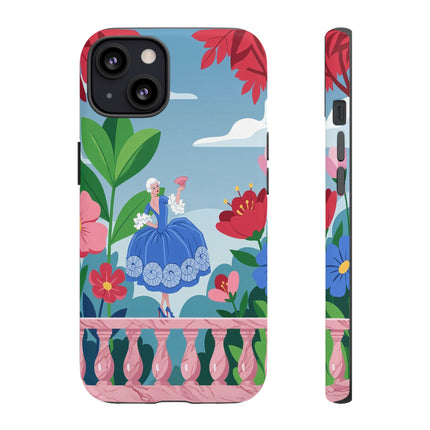 🌺🪭 The Lady Of The Grand Flower Terrace Phone Case – Art Deco Garden Elegance