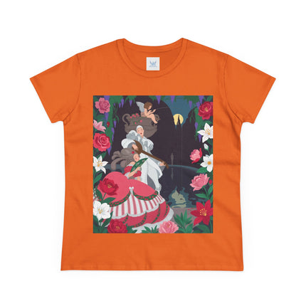 🌹🎶 The Midnight Garden Serenade Cotton Tee – Art Deco Romantic Fantasy