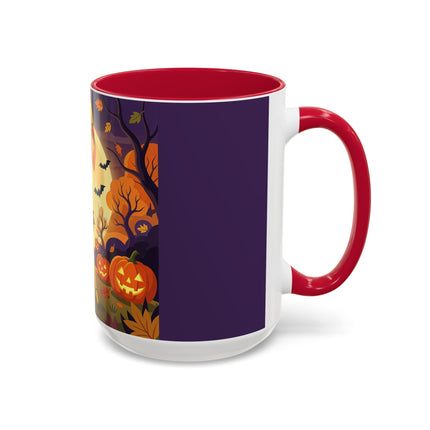 🌕🍂 Autumn Song Beneath The Harvest Moon Colorful Mug – Whimsical Halloween Charm