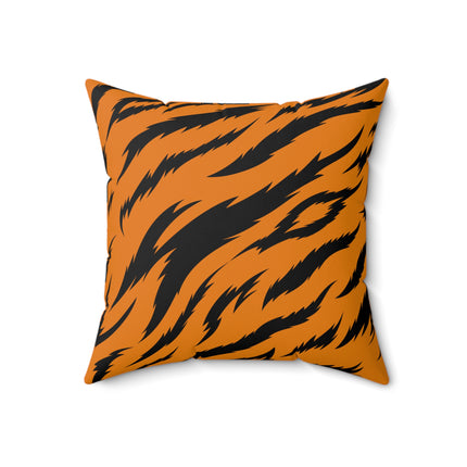 Classic Tiger Print Spun Polyester Square Pillow