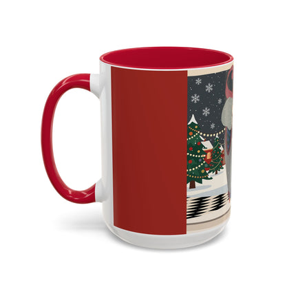 ❄️✨ The Winter Couture Promenade Colorful Mug – Art Deco Holiday Elegance